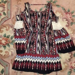 Long sleeve cold shoulder dress